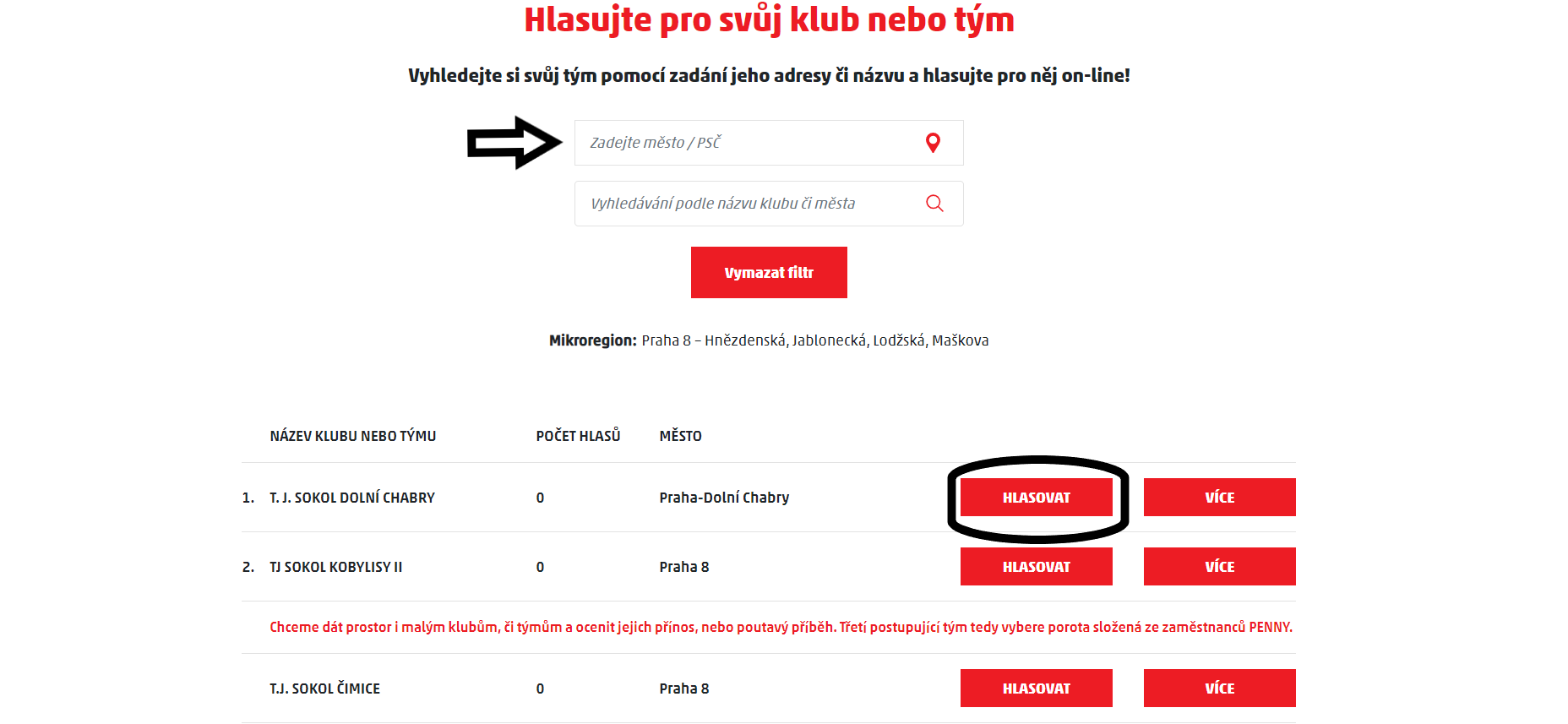 Penny hlasování I