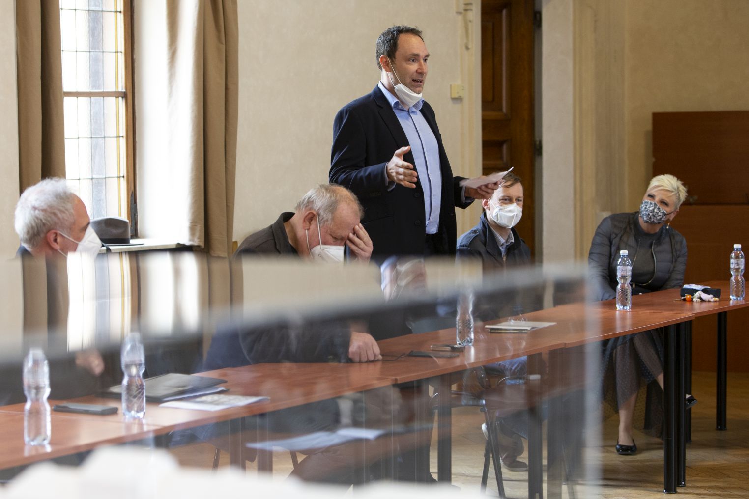 Výkonný předseda ČOS Marek Tesař při představení projektu revitalizace Tyršova domu