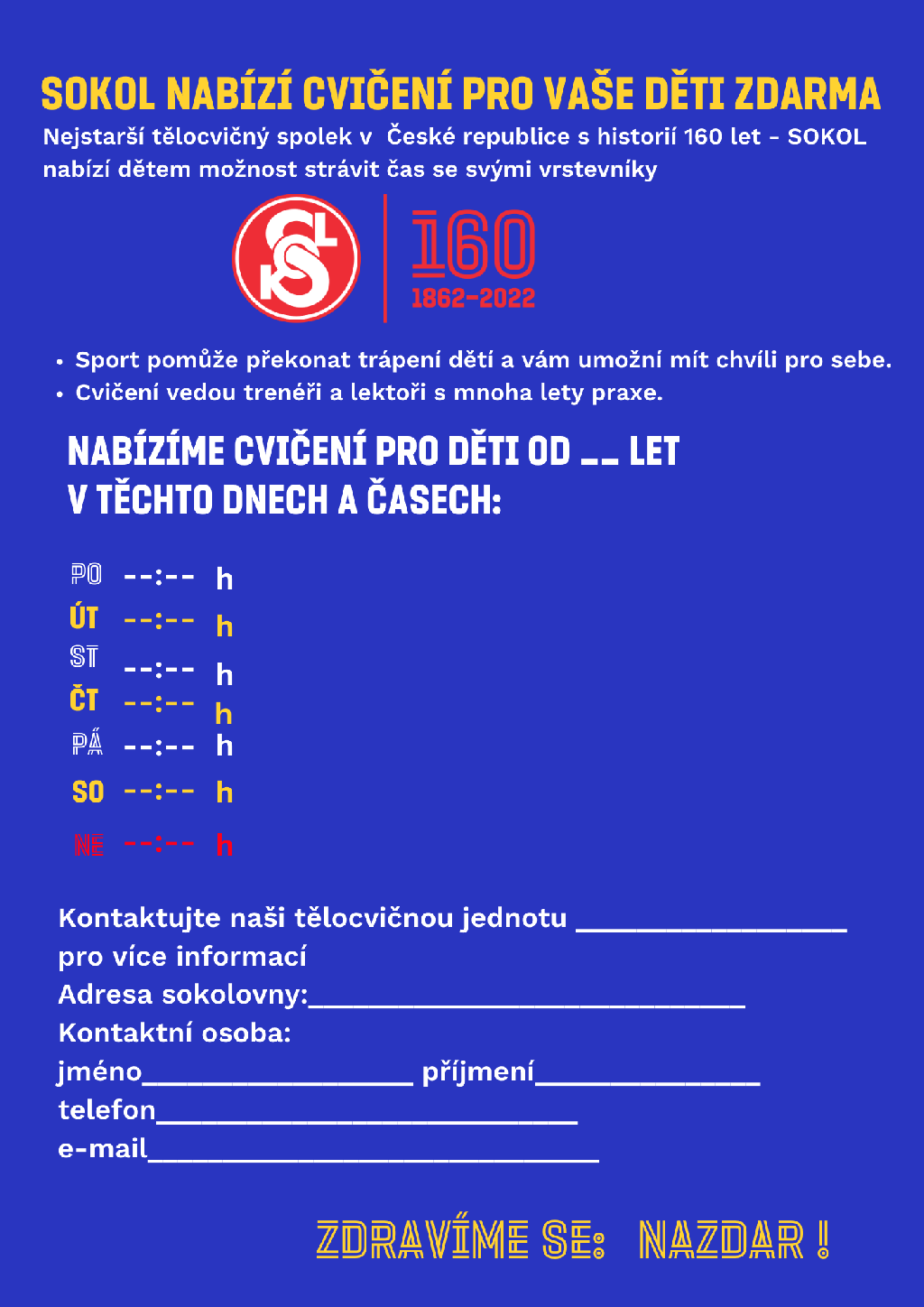 ČESKY - plakát - nabídka cvičení pro ukrajinské děti