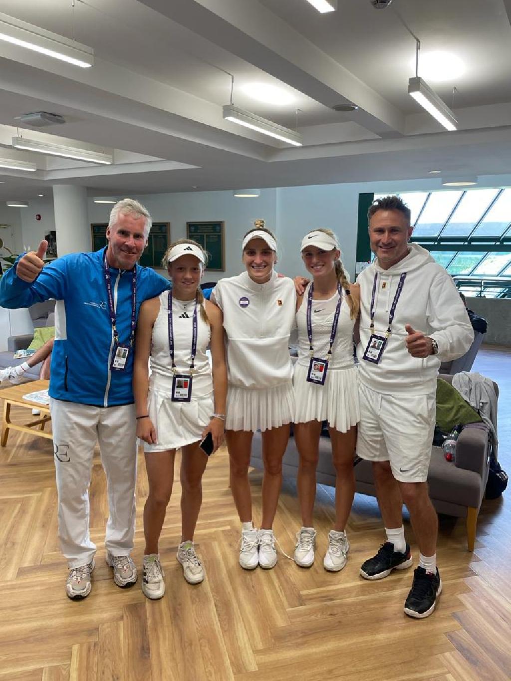 Laura Samsonová a Alena Kovačková, tenis, Wimbledon 2023, juniorky, čtyřhra