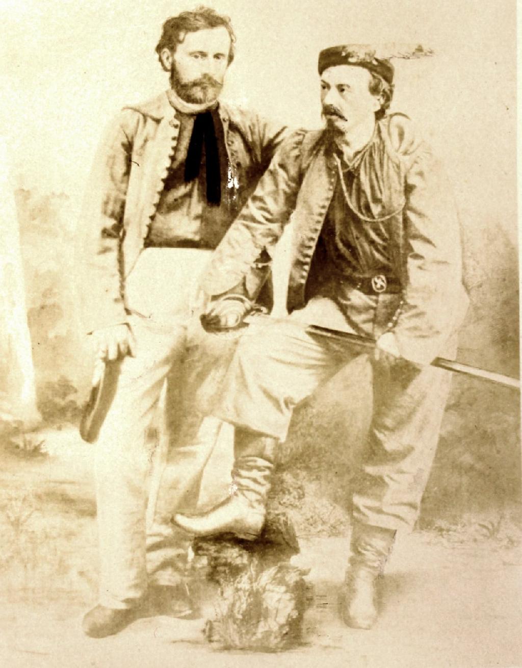 Zakladatelé Sokola Jindřich Fügner a Miroslav Tyrš, koláž